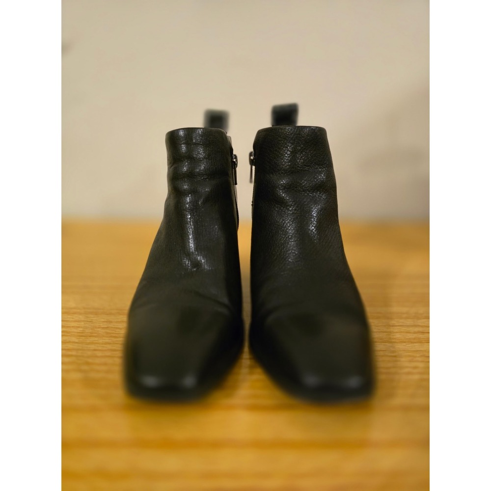 Vionic Lyssa Black Leather Pointed Toe Block Heel Ankle Booties Mens 8 AQ06-2022 - Picture 2 of 9